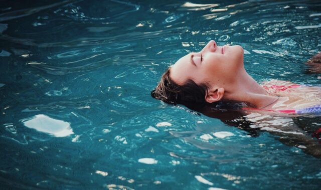 woman, fun, nature, swimming, swimming pool, leisure, person, recreation, relaxing, ripples, summer, swimmer, summer vacation, water, wet, girl, floating, caucasian, blue water