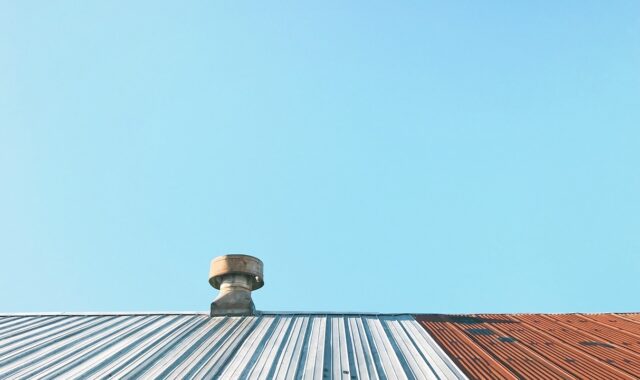 roof, skyscraper, steel, exhaust, fan, nature, sky