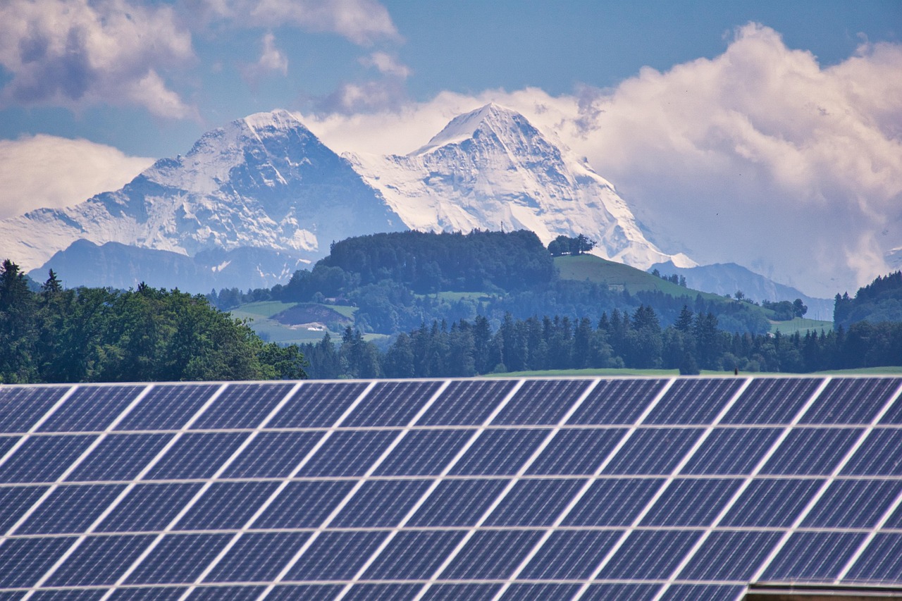 solar, roof, energy, electricity, alternatively, nature, energy transition, climate warming, alps, pre-alps, mountains, snow, switzerland, landscape, panorama, bavaria, heaven, clouds, hike, alpenblick