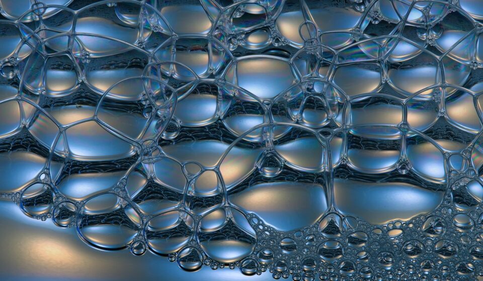 air bubbles, nature, blow, water, surface tension, surface, blue, template, macro