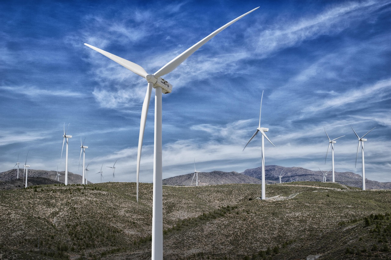 park wind farm, wind, clouds, nature, energy, mills, almeria, spain