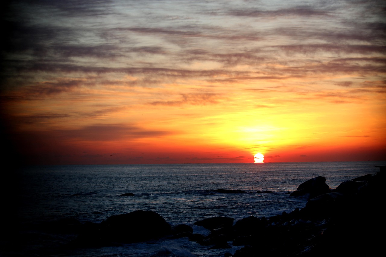ocean, sunrise, new year, nature, solar, sunshine